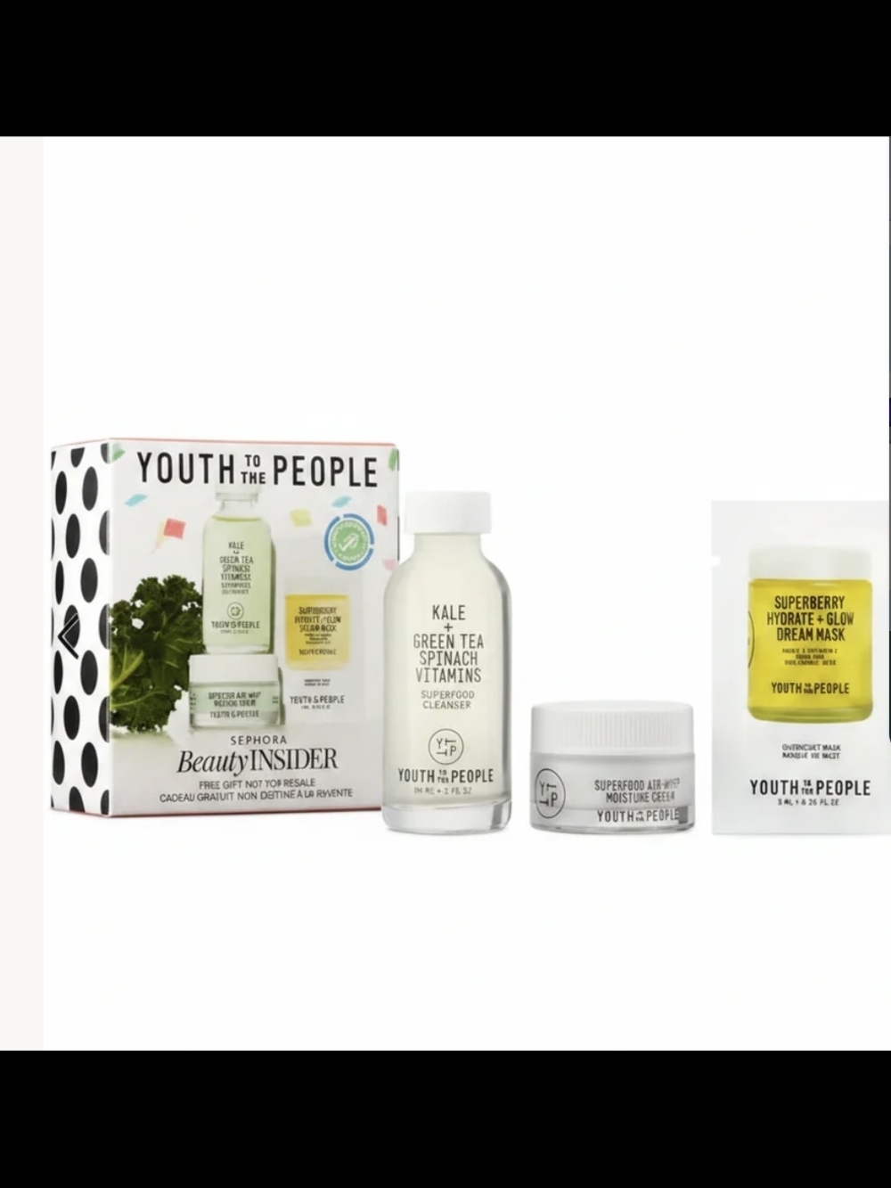 Youth To The People Sephora Beauty Insider Skincare Set Cleanser Moisture Cream